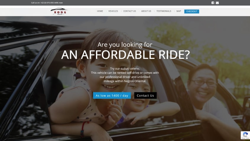 Rental car company website - Cebu, Philippines